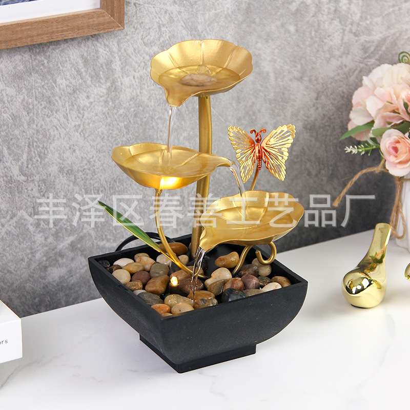home decor招财流水摆件桌面喷泉工艺品办公室前台客厅风水摆件
