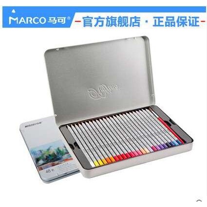 MARCO马可7120马克水溶性彩色铅笔24|36|48色铁盒装水溶彩铅套装