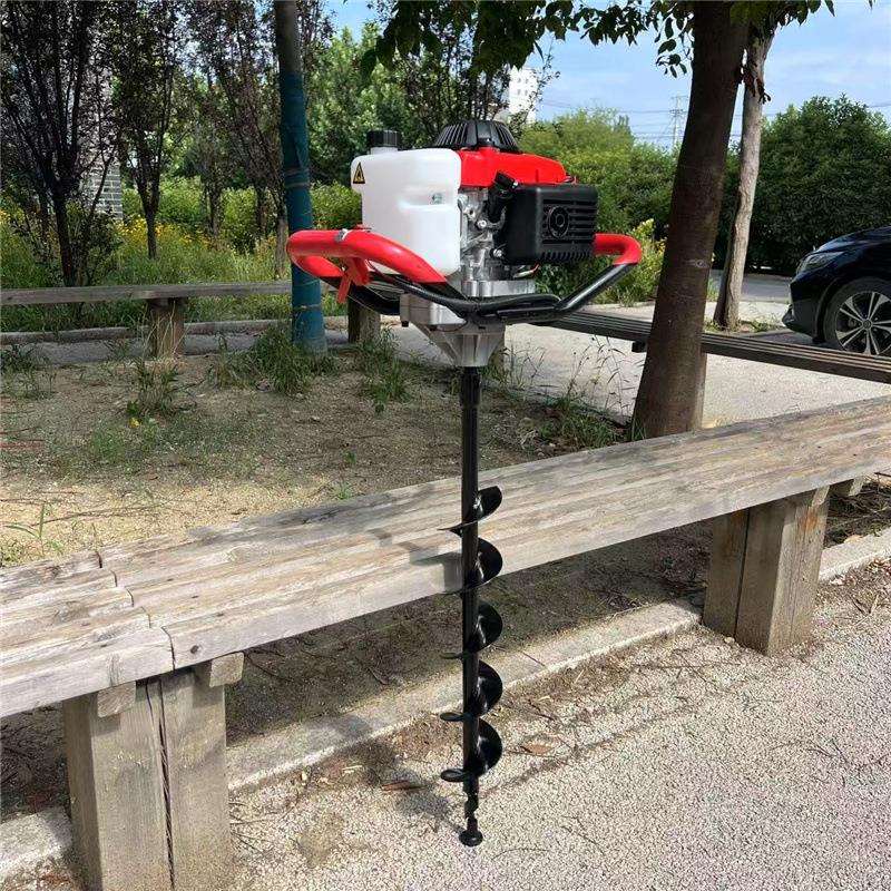 硬地碎石层钻土机农用钻孔挖坑大功率地钻河堤防汛护栏打桩钻坑机