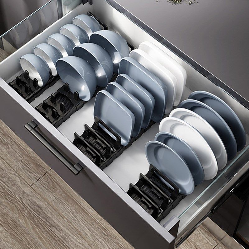 厨房橱柜内置碗碟架分隔铝合金抽屉内碗盘立式整理架多功能收纳,厨房/烹饪用具,碗架,淘宝优惠券,粉丝福利购,淘宝优惠卷