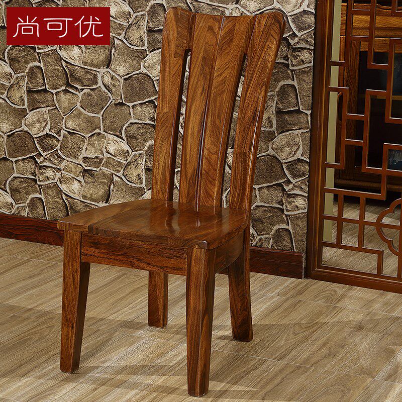 乌金木餐椅全实木餐桌椅组合现代B中式西餐桌配套高背大花纹实木