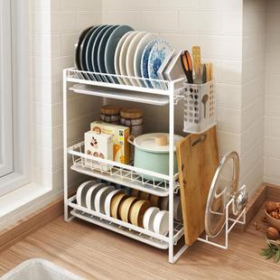 新款碗架沥水架厨房置物架台面三层多层晾放碗盘碟筷窄小型收纳碗
