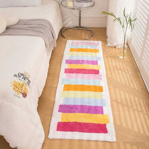 床边衣帽间地垫卧室长条床边地毯脚垫子新款卧室纯棉加Y厚房间装