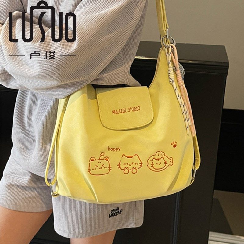 2025新款可爱k小众单肩百搭双肩背包一包两用可斜挎轻便包包女肩