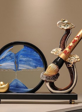 大笔发财招财流沙画摆件玄关客厅办公室收银前台装饰乔迁开业礼品