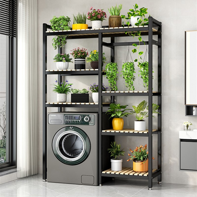 双筒洗衣机置物架落地阳台储物架卫生间多层收纳架滚筒一体架翻盖