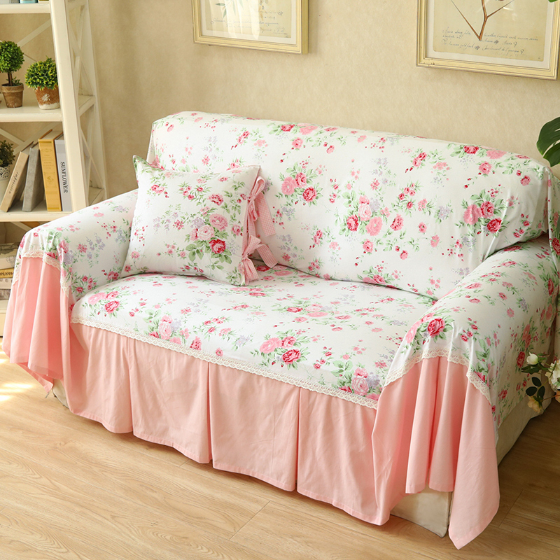 沙发巾全盖沙发套罩布r艺美式欧式田园简约现代床品面料棉斜纹