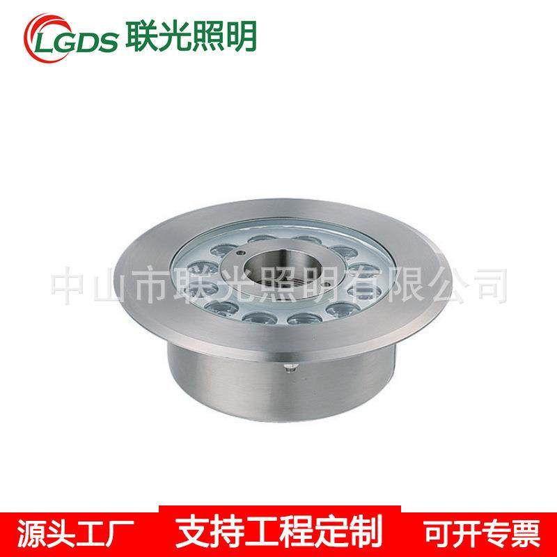 LED喷泉灯RGB水池灯12V24V七彩变色环形全不锈钢水底灯水下涌泉灯