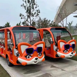 景区14座燃油卡通款旅游观光车机F场摆渡车校园场区游览接驳车