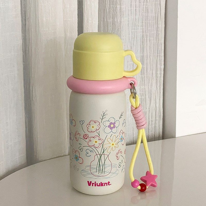 保温杯女生高颜值水杯2025新款z带吸管杯子316不锈钢外出可携式水