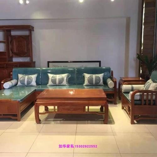 波萝格布木转角沙发 新款布木客厅沙发 成套时尚布木沙发 实木