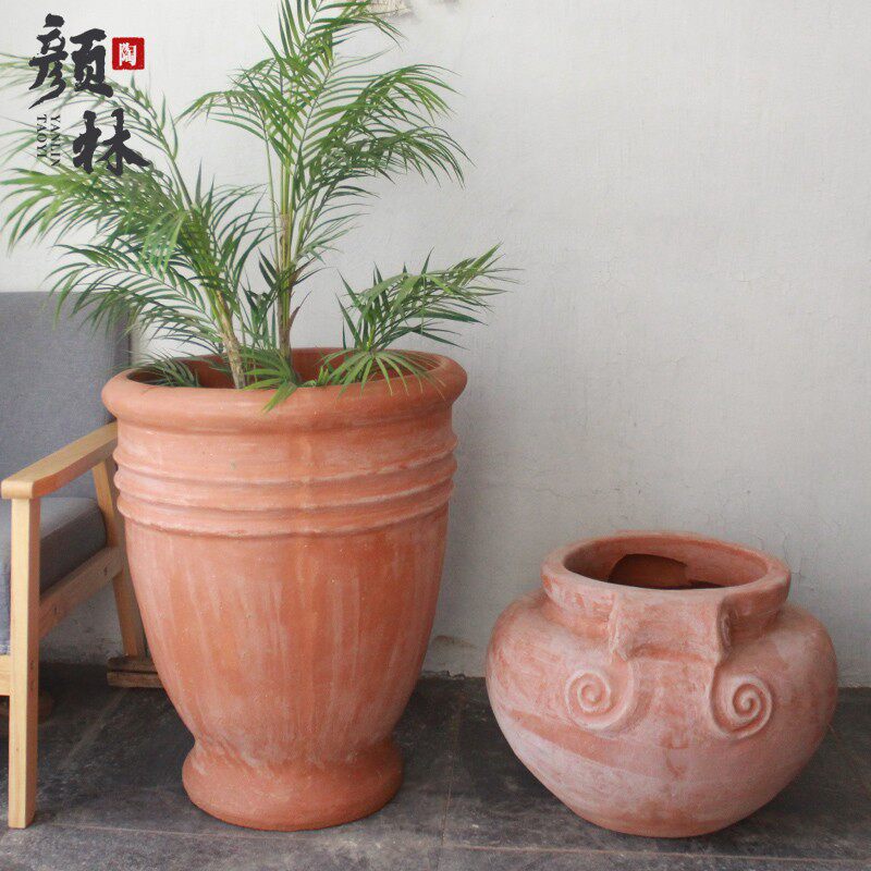 帝,罗马风格高陶盆美式陶罐花盆红陶盆粗陶大盆景Y观盆庭院饰品