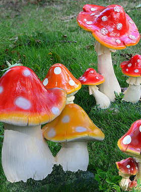 花园景区蘑菇装饰品摆件房地产景观雕塑草地美陈工艺品幼儿园摆件