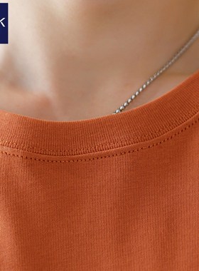 橘黄橙色长袖t恤男士2025春季新款青少年高中生潮流加绒秋衣