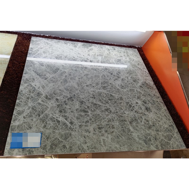 800亮光中深灰网微晶石玻璃瓷砖 客餐厅厨卫室内过道简约现代地砖