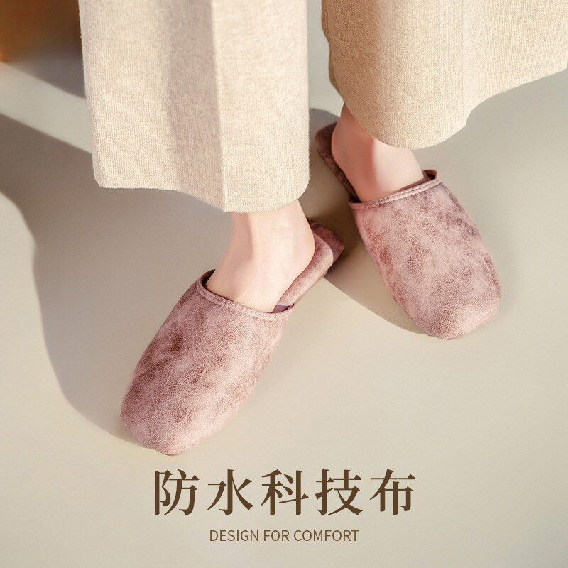 春季防水晕染肌理高级感情侣家用拖鞋女室内防滑牛筋底居家时尚男