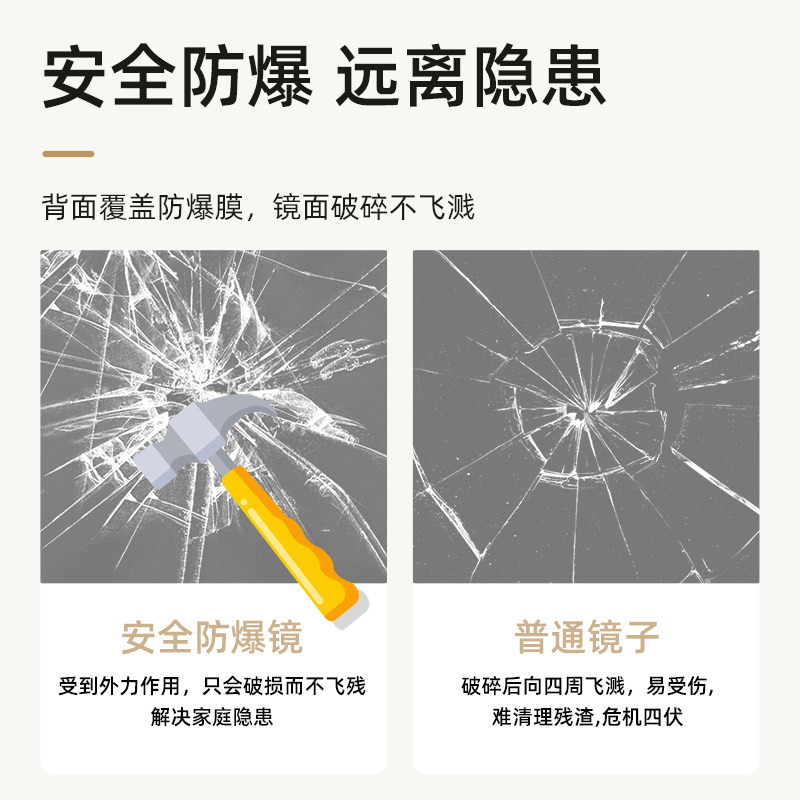 贴墙镜子自粘全身镜家用网红穿衣镜粘墙镜片玻璃粘贴宿舍试衣挂墙