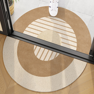 侘寂风半圆丝圈地垫入户门地垫组B合进门门口脚垫耐脏地毯玄关门