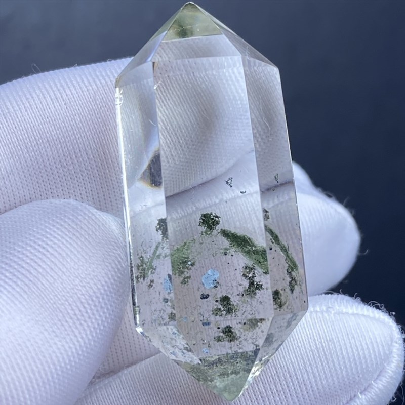 天然水晶绿幽灵吊坠 幽灵云母片共生裸石项坠饰品 一物一图