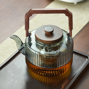 蒸煮一体玻璃茶壶家用提梁泡茶壶耐高温明火电R陶炉煮茶壶茶具套