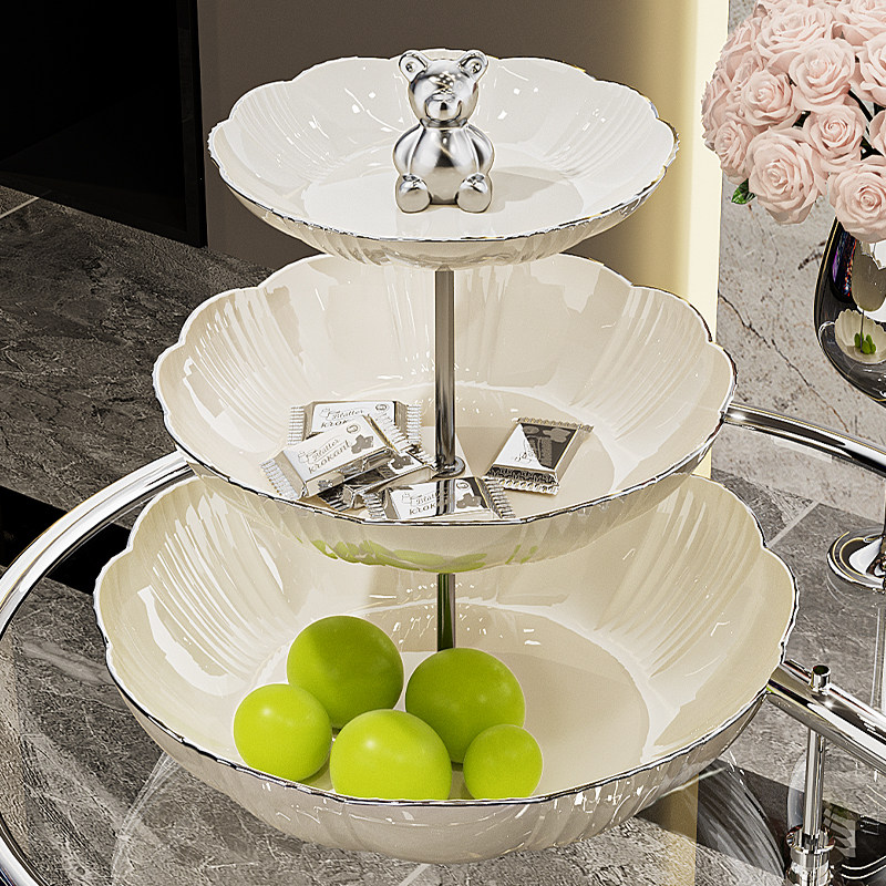 北欧轻奢风多层水果盘客厅家用网红分格高级糖果盘干果盘零食盘,餐饮具,盘,淘宝优惠券,粉丝福利购,淘宝优惠卷