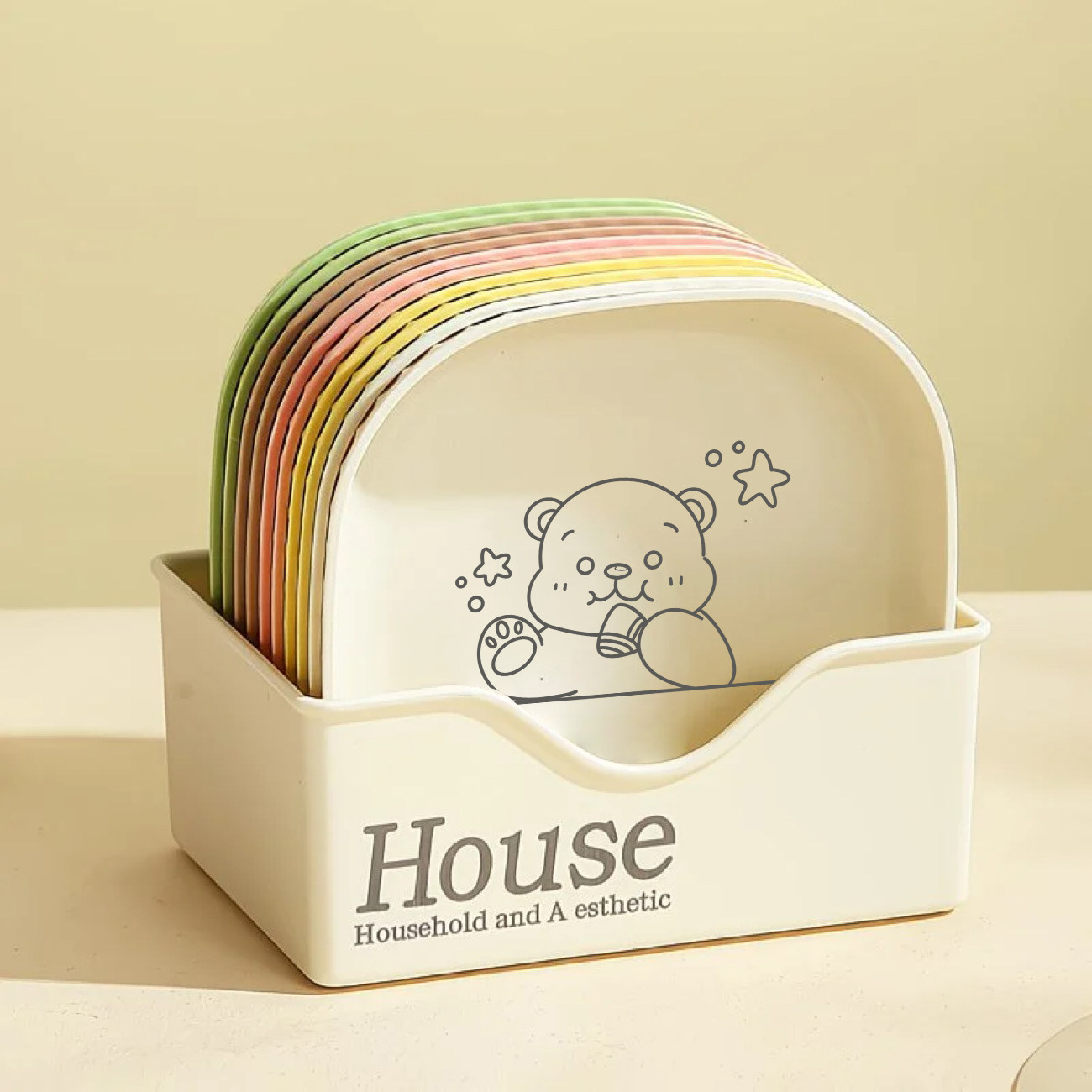 吐骨碟家用桌面吐骨头盘碟垃圾渣盘食品级轻奢塑料小菜碟底座收纳