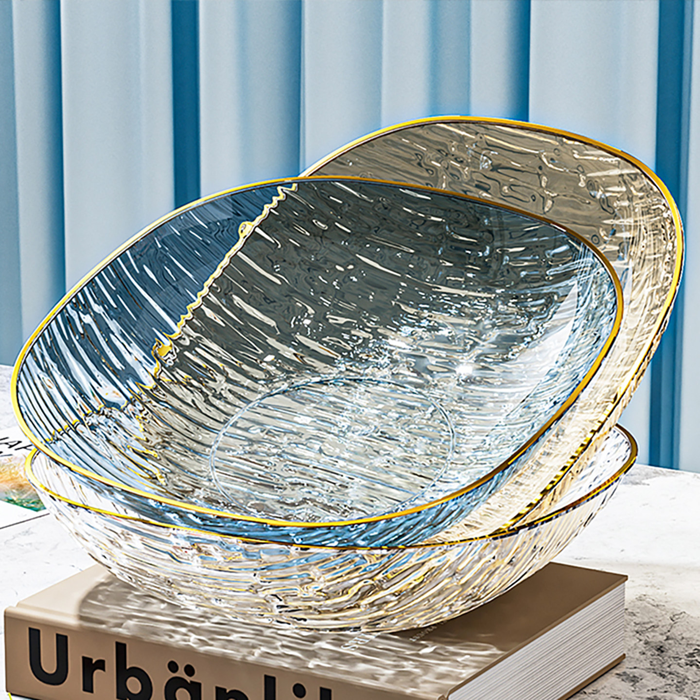 精致高颜值果盘客厅家用零食干果糖果摆放盘网红新款水晶果盆耐摔