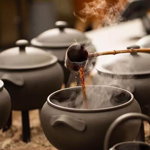 新中式茶馆茶具炭火煮茶釜耐高温烧水壶电陶炉煮茶釜炭烧teastone