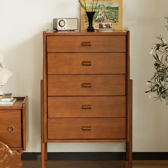 北欧实木斗柜 家用小户型多功能抽屉收纳边柜卧室复古储物五斗柜
