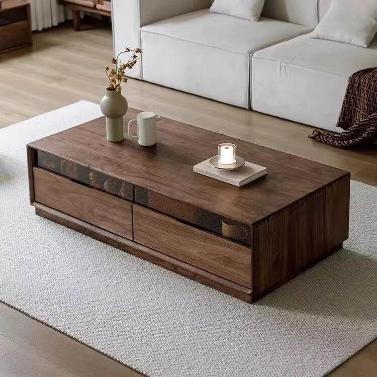 实木茶几桌客厅长方形家用原木茶桌小户型轻奢极简黑胡桃木电视柜,电子元器件市场,其它元器件,淘宝优惠券,粉丝福利购,淘宝优惠卷