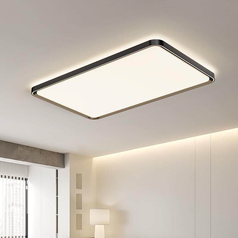 黑色系简约现代客厅吸顶灯餐厅隐形风扇房间卧室创意客厅组合套餐