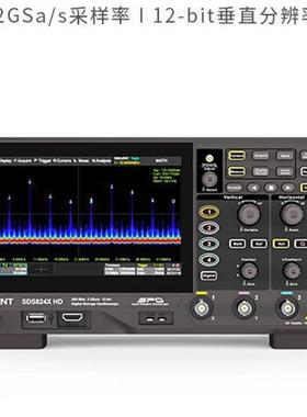 鼎阳数字示波器 12-bit分辨率 200M 4通道 2G采样 SDS824X HD，
