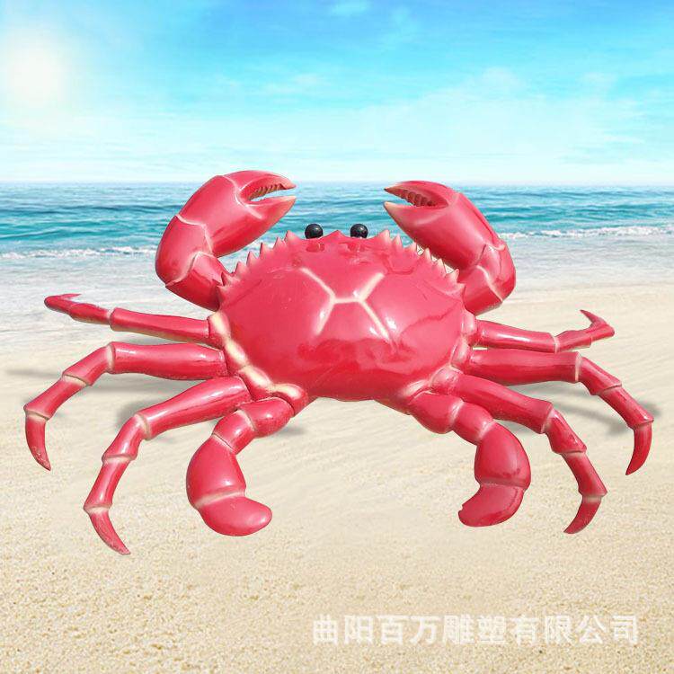 螃蟹雕塑现货 价格实惠 龙虾店装饰摆件可内置灯发光