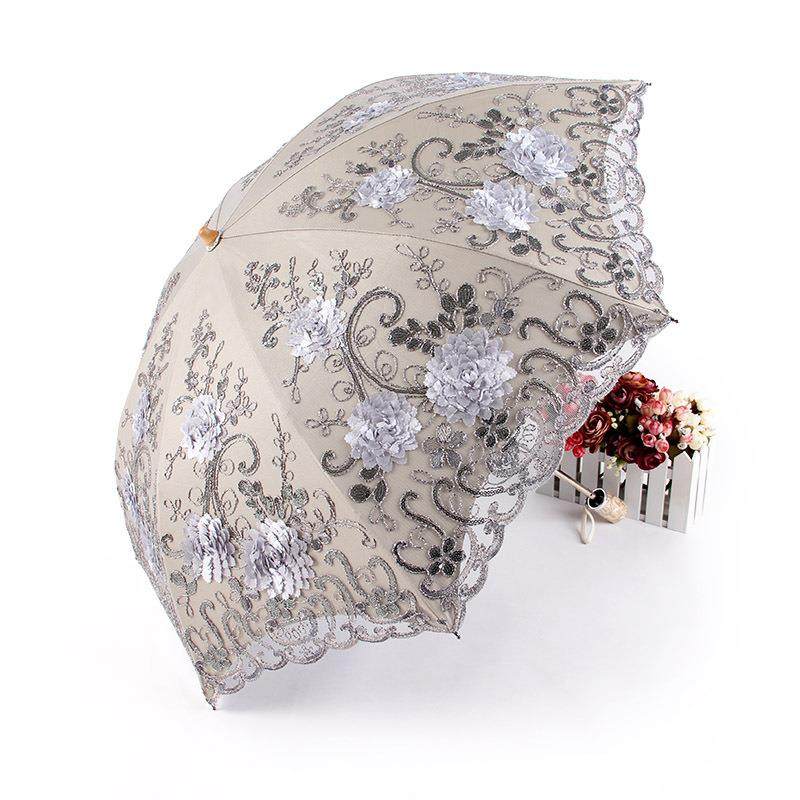 双层蕾丝绣花伞欧若拉BM1618折叠晴雨伞黑胶防晒二折遮阳太阳伞,标准件/零部件/工业耗材,车间地垫,淘宝优惠券,粉丝福利购,淘宝优惠卷