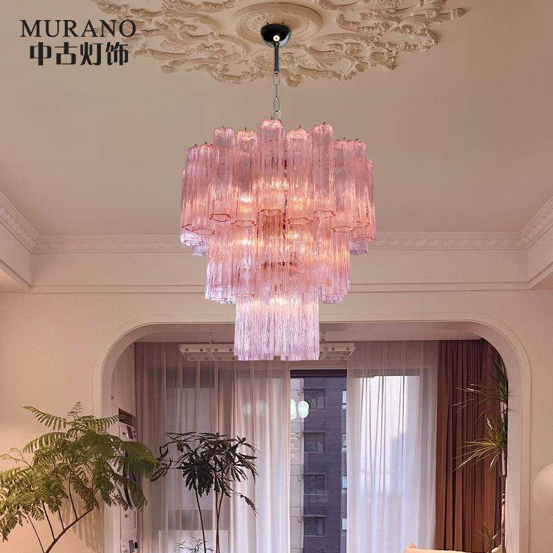 穆拉诺粉色新款客厅灯复古卧室吊灯法式中古风别墅餐厅设计师灯具,电子元器件市场,其它元器件,淘宝优惠券,粉丝福利购,淘宝优惠卷