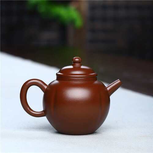 紫砂壶 厂家直供宜兴原矿紫朱泥茶壶 柿圆壶名家纯全手工茶壶