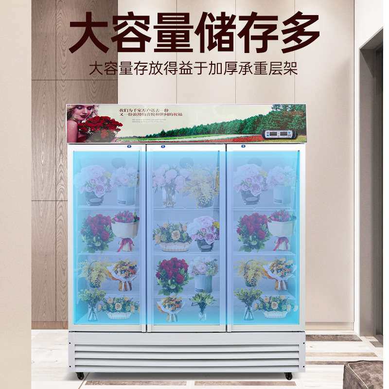 鲜花保鲜柜展示柜风冷无霜开放式花束冷藏柜商用鲜花保鲜冰箱