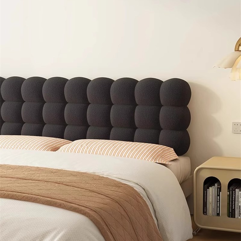 小雪球床头软包靠背l垫2025新款榻榻米无床头靠垫奶油风大靠枕定