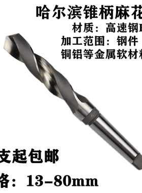 哈尔滨锥柄麻花钻高速钢钻咀锥钻钻孔打E孔加工莫氏钻斜柄钻13508