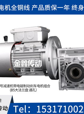 NMRVb减速机带电磁制动刹车电机组合 RV减速机 涡轮蜗杆减速机