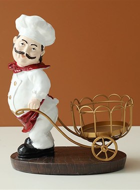 创意可爱厨师红酒架装饰摆件简约欧式客厅餐桌葡萄酒W架工艺品摆