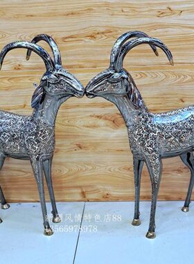 巴基斯坦礼物器欧式动物只价纯手工一铜羊摆件