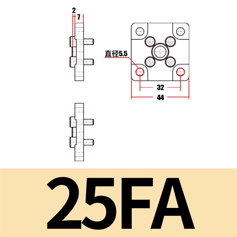 亚德客型MG气缸附件F-MG20FA F-MG25LB FE-MG32CB F-MG40SDB 50/6