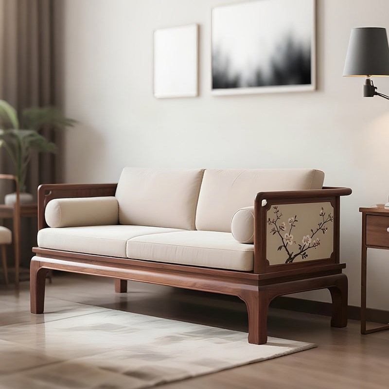 宋氏美学实木罗汉床2025新款高端黑胡桃K木禅意家用客厅沙发罗汉