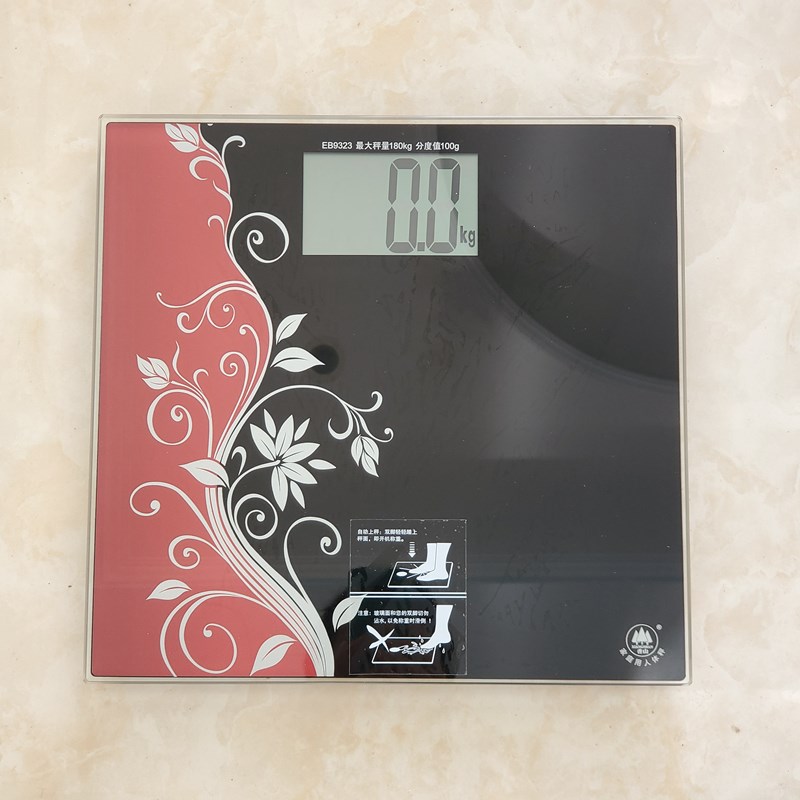 香山家用电子体重秤加厚玻璃健A康秤减肥称重计量衡器大字屏幕显