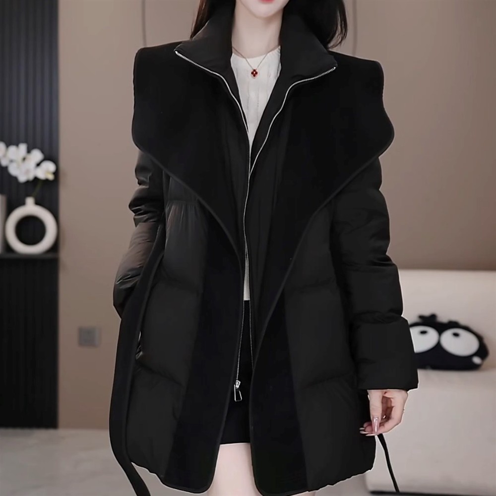 轻奢休闲时尚宽松韩版中长款羽绒服2026冬季新款减龄加厚保暖大衣