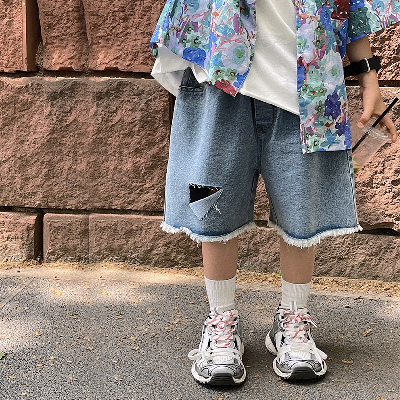 男童夏装牛仔短裤2023五分裤夏薄款新款洋气儿童装潮宝宝休闲中裤