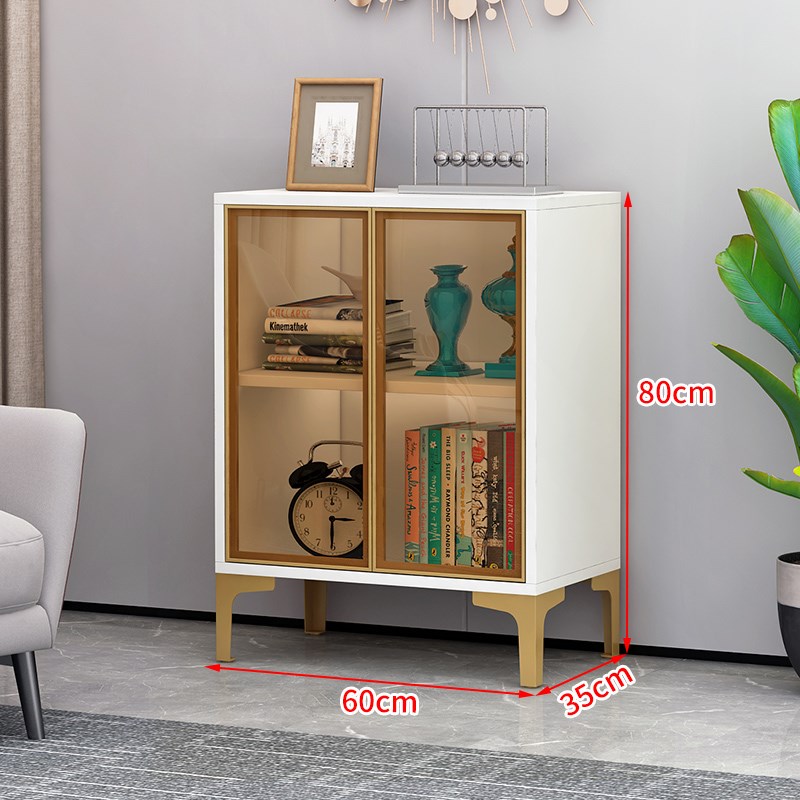 防尘书柜带玻璃门手办展示柜轻奢靠墙储物柜子陈列置物柜落地书架