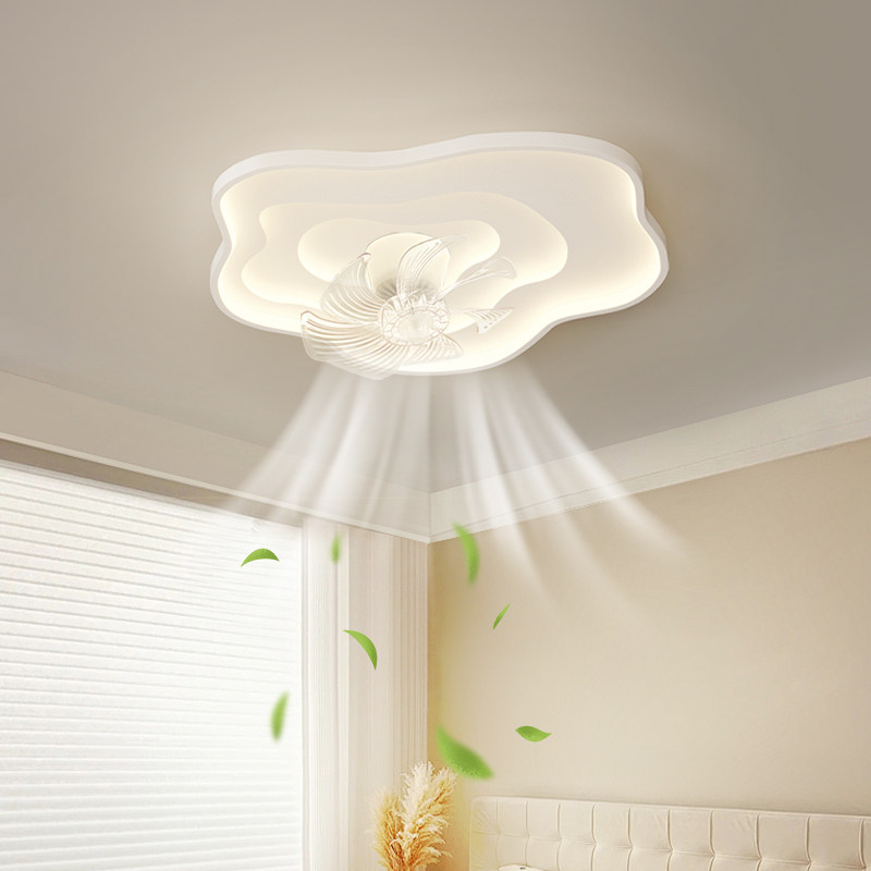 风扇灯摇头卧室吸顶灯云朵现代电扇灯智能一体吊扇灯房间儿童房灯,家装灯饰光源,风扇灯,淘宝优惠券,粉丝福利购,淘宝优惠卷