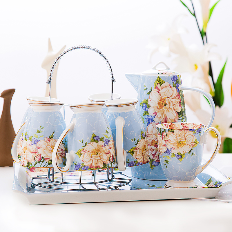 陶瓷杯具套装家用骨瓷客厅杯子茶杯水具欧式茶具创意冷水壶耐热